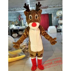 Brown Christmas Deer Elk Mascot Costume