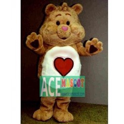 Brown Bear Mascot Costumes with Love Heart