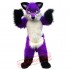 Long Hair Purple Wolf Mascot Costume for Adult