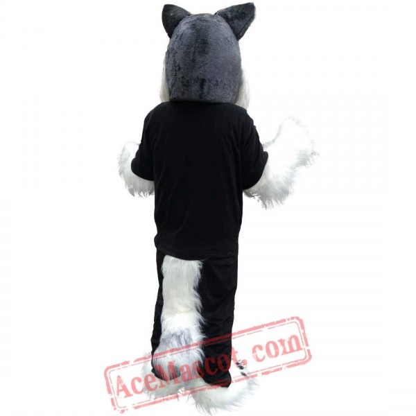 Police Gray Wolf Mascot Costume for Adult