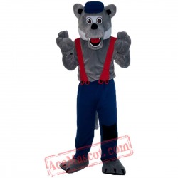 Grey Wolf Mascot Costume