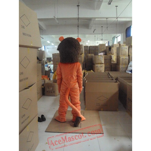 Orange Lion Mascot Costume
