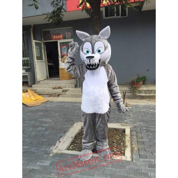 Grey Wolf Timberjack Mascot Costume