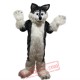 Deep Gray Long Hairy Wolf Mascot Costume for Adult