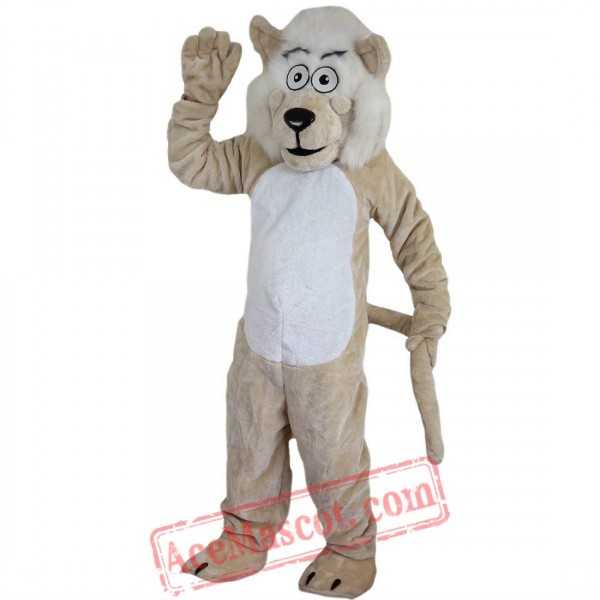 Beige Lion Mascot Costume for Adult