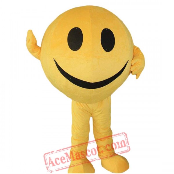 Yellow Smiley Face Ball Mascot Costume for Adult