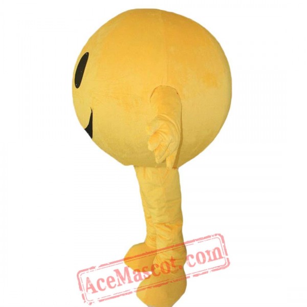 Yellow Smiley Face Ball Mascot Costume for Adult