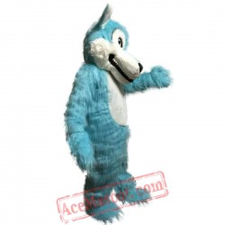 Blue Big Mouth Wolf Mascot Costume for Adult