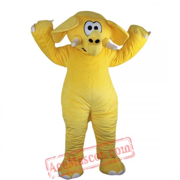 Yellow Elephant Mascot Costume for Adult