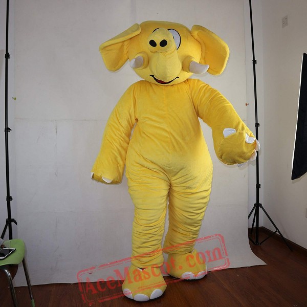 Yellow Elephant Mascot Costume for Adult