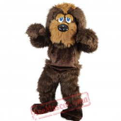 Brown Long Hairy Dog Mascot Costume for Adult