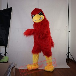 Long Hairy Red Eagle Mascot Costume for Adult