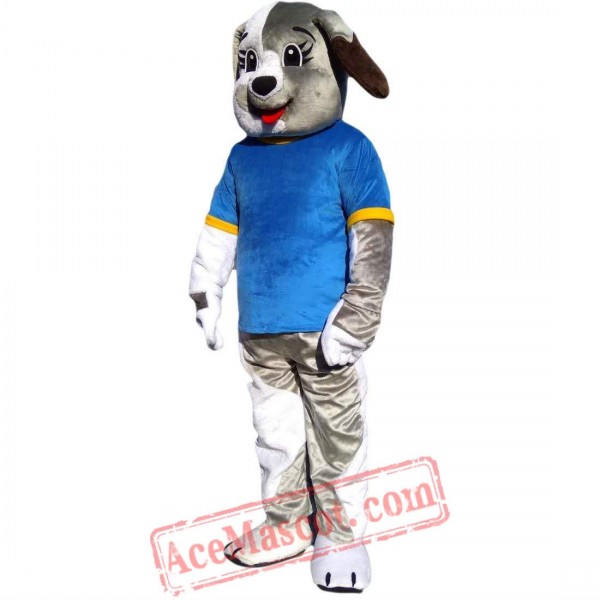 Grey Dog Mascot Costume for Adult