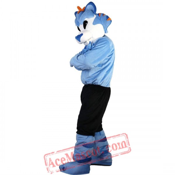 Blue Wolf Mascot Costume for Adult