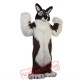 Long Hair Brown Wolf Mascot Costume for Adult