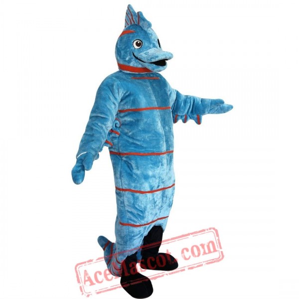 Blue Hippocampus Mascot Costume for Adult