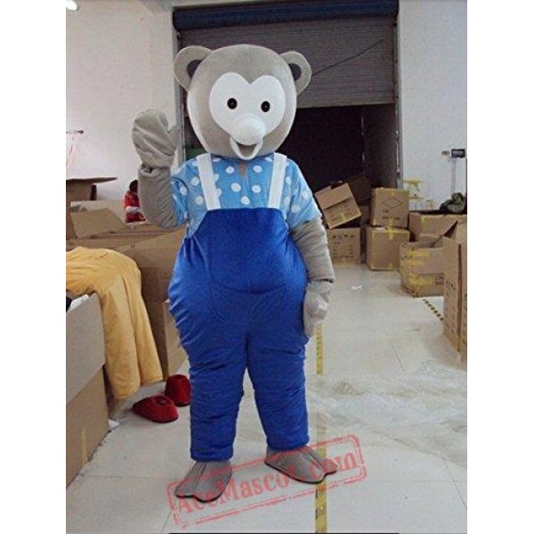 Gold And Silver Bear Mascot Costume