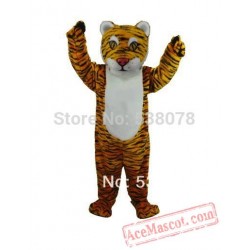 Plush Striped Tiger Mascot Costume Adult