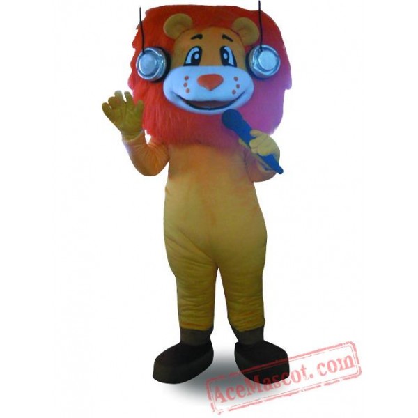 Professional Orange Hair Lion Mascot Costume