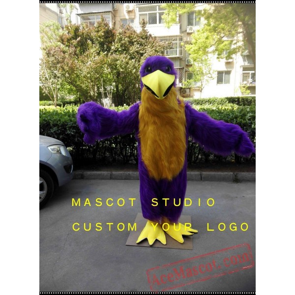 Purple Eagle Mascot Costume Hawk / Falcon