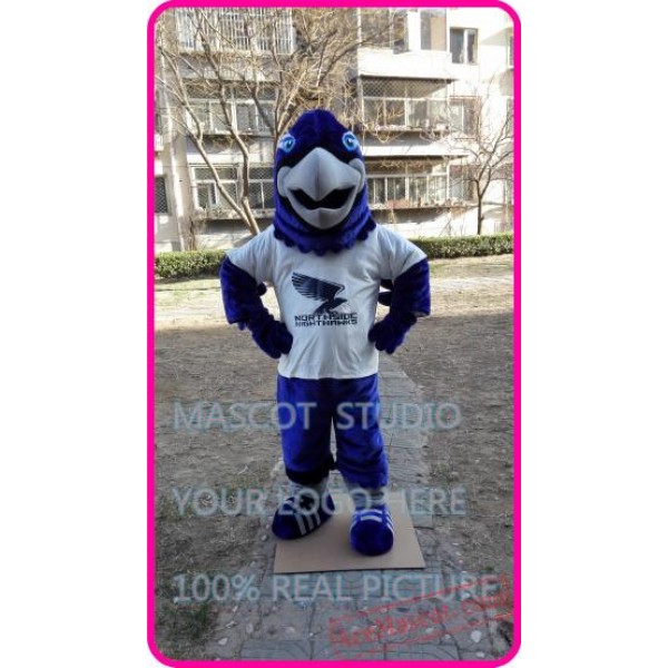 Blue Plush Eagle / Falcon / Hawk Mascot Costume 