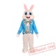 Blue Vest Easter Bunny Mascot Costume