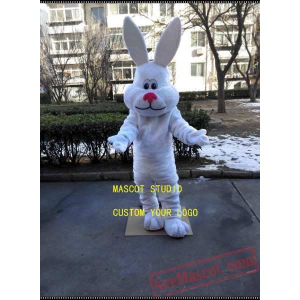 Easter Rabbit Mascot Costume White Bunny Bug Mascot