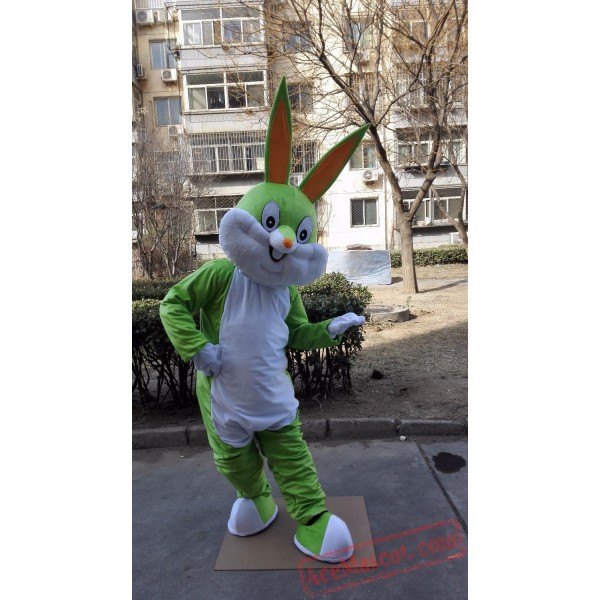 Green Rabbit Bunny Mascot Costume
