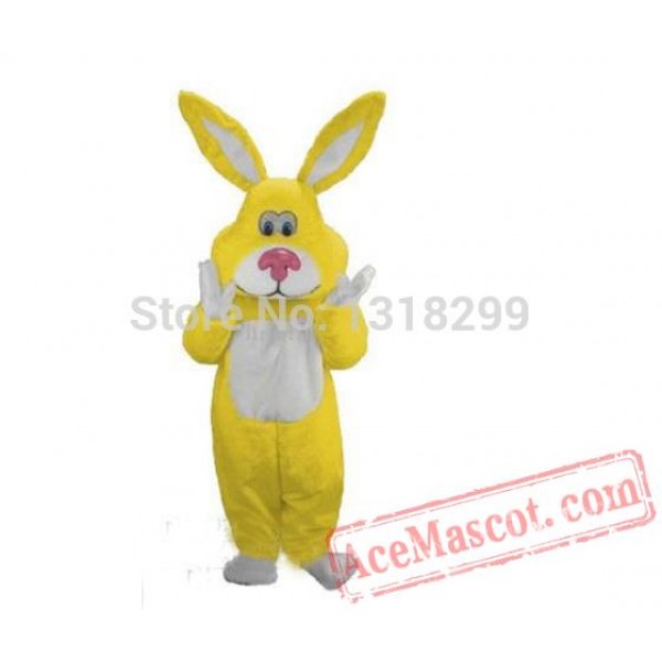 Easter Rabbit Bunny Mascot Costume Yellow Rabbit