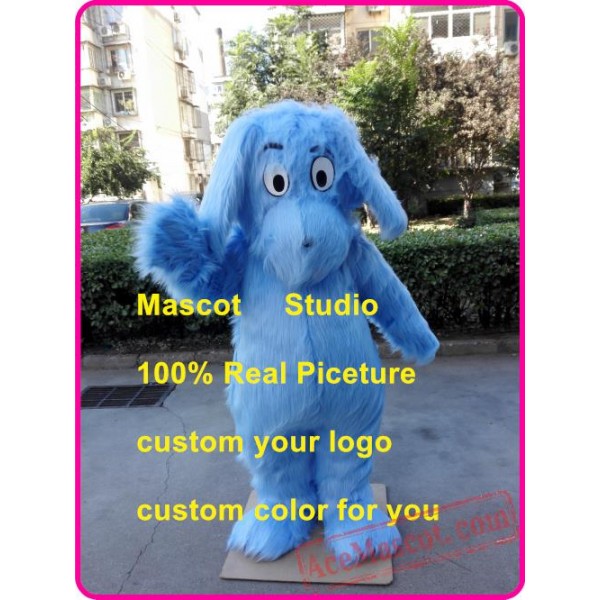 Plush Blue Dog Mascot Costume