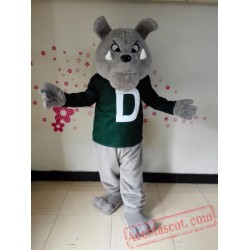 Grey Bulldog Mascot Costume