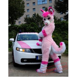 Pink Fursuit Husky Wolf Halloween Mascot Costumes