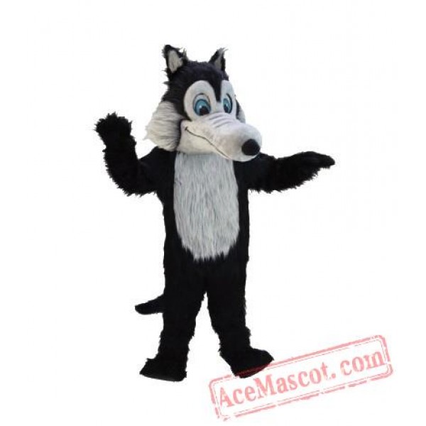 Plush Forest Animal Black Wolf Mascot Costume