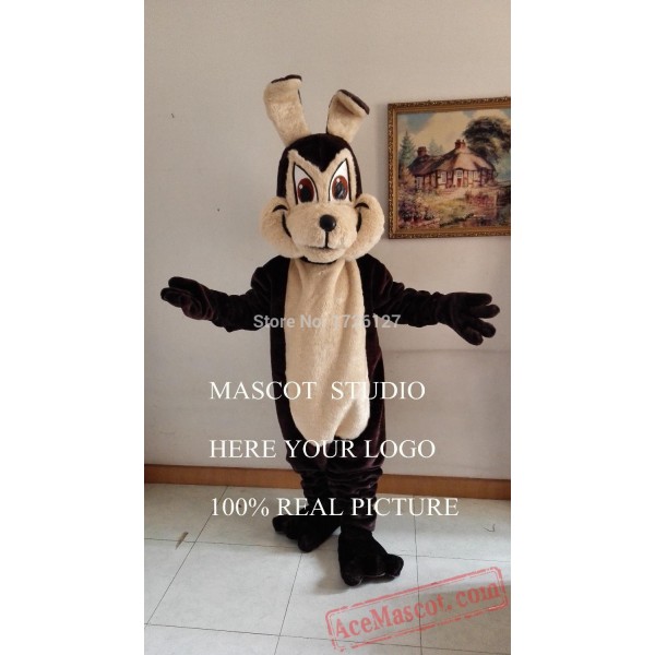 Dark Brown Wolf Mascot Costume