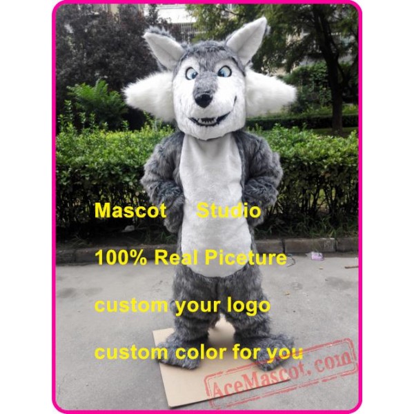 Big Grey Wolf Mascot Costume