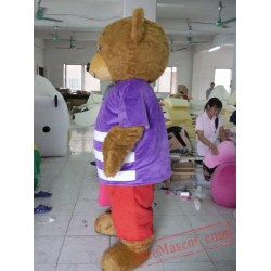 Cartoon Star Vest Plush Brown Bear Mascot Costume