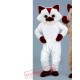 Helmet Brown White Cat Mascot Costume