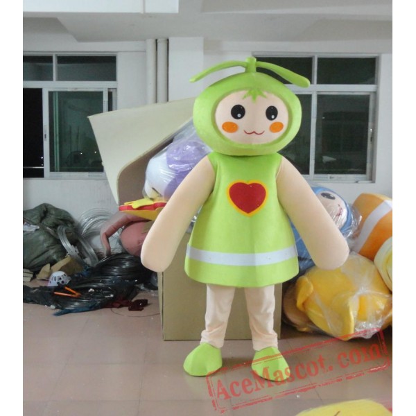 Green Seed Bud Sprout Burgeon Fenfen Plant Mascot Costume