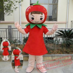 Fruit Strawberry Girl Mascot Costumes