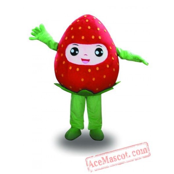 Professional Red Strawberry Fruit Mascot Costume