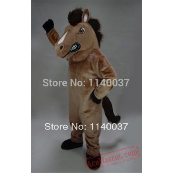 Brown Mustang Horse Mascot Costume