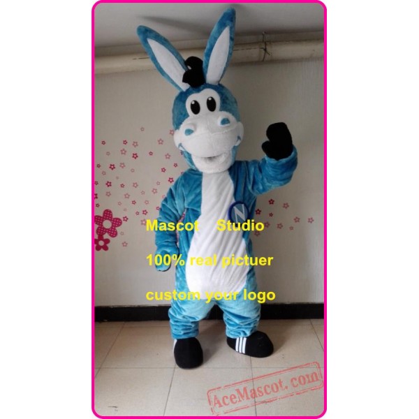 Blue Donkey Mole Mascot Costume