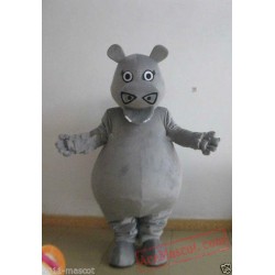Grey Hippo Cartoon Outfit Carnival Mascot Costume