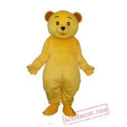 Golden Yellow Teddy Bear Mascot Costume Adult Cartoon