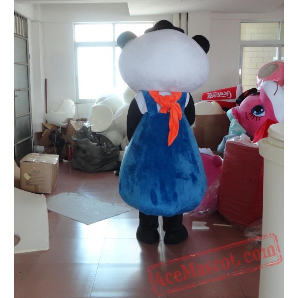 Adult Cartoon Character Blue Panda Mascot Costume