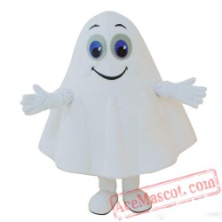 Cartoon White Ghost Mascot Costume