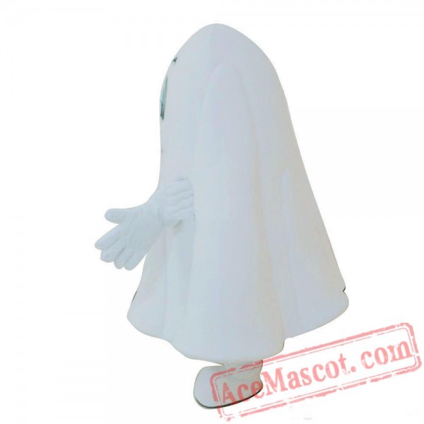 Cartoon White Ghost Mascot Costume