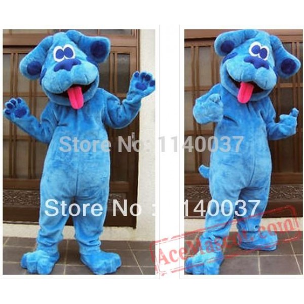Blue Dog Mascot Costume Adult Cartoon Character Blue Clues Dog