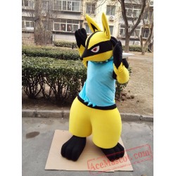 Golden Lucario Mascot Costume Anime Cartoon Character