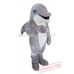 Grey Clever Dolphin Mascot Costume Adult Cartoon Character
